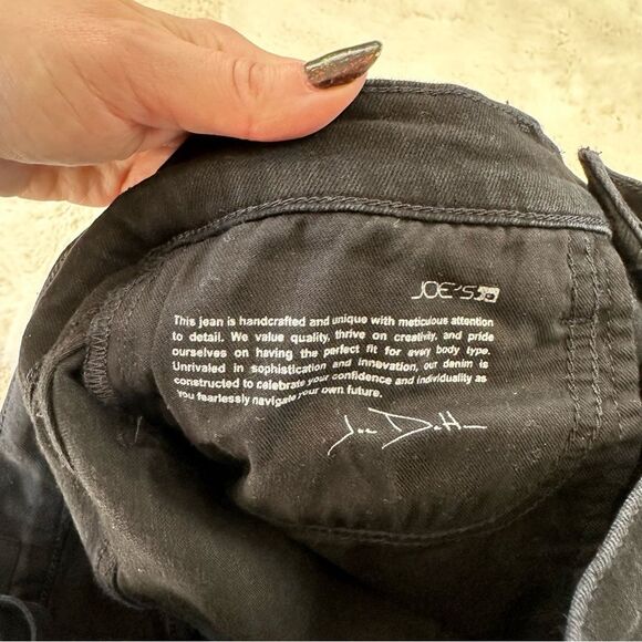 Joe's Jeans Black The Charlie High Rise Skinny Ankle Raw Hem Jean, 29 - Picture 10 of 10